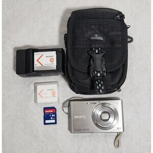 Sony Cyber-Shot DSC-W330 14.1 MP Tested Digital Camera W/ Accessories Pre-owned